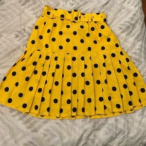 polka dot yellow skirt